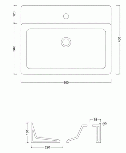 LAVABO DA APPOGGIO 60X46